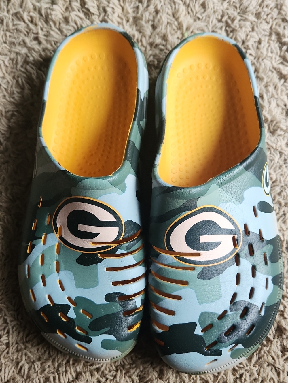 Foco Green Bay Packers Mens XL Slip On Clog - Camouflage